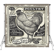 Vintage Poultry And Eggs Advertising Page Backdrops 74467023