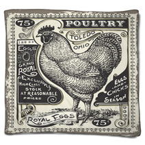 Vintage Poultry And Eggs Advertising Page Blankets 74467023