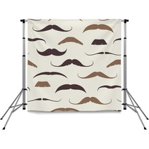 Vintage Seamless Pattern With Mustaches Backdrops 52223900
