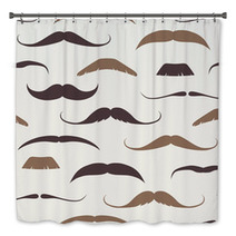Vintage Seamless Pattern With Mustaches Bath Decor 52223900