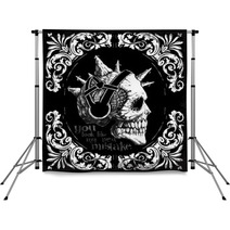 Vintage Skull T Shirt Graphic Design Backdrops 99767546