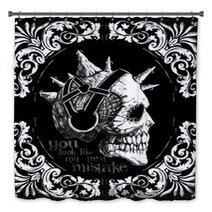 Vintage Skull T Shirt Graphic Design Bath Decor 99767546