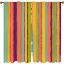 Vintage Striped Seamless Pattern Window Curtains 56408517
