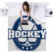 Vintage Style Hockey Stamp Blankets 43694660