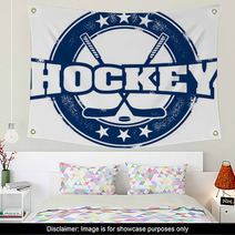 Vintage Style Hockey Stamp Wall Art 43694660