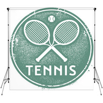 Vintage Tennis Sport Stamp Backdrops 51793252