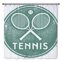 Vintage Tennis Sport Stamp Bath Decor 51793252