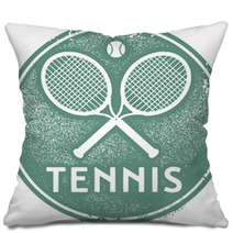 Vintage Tennis Sport Stamp Pillows 51793252