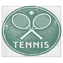 Vintage Tennis Sport Stamp Rugs 51793252
