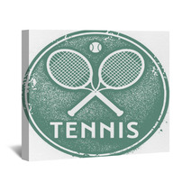 Vintage Tennis Sport Stamp Wall Art 51793252