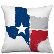 Vintage Texas State Map And Flag Artwork Pillows 60892648