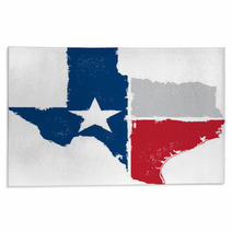 Vintage Texas State Map And Flag Artwork Rugs 60892648