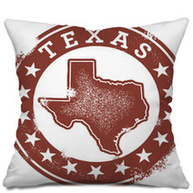 Vintage Texas State Stamp Pillows 43146735