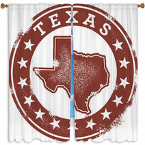 Vintage Texas State Stamp Window Curtains 43146735