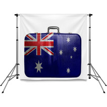 Vintage Travel Bag With Flag Of Australia Backdrops 61636133