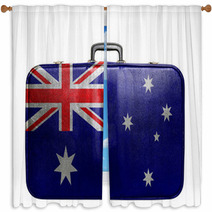 Vintage Travel Bag With Flag Of Australia Window Curtains 61636133