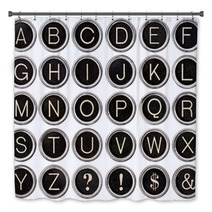 Vintage Typewriter Key Alphabet Bath Decor 42388264