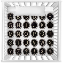 Vintage Typewriter Key Alphabet Nursery Decor 42388264