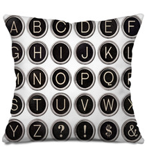 Vintage Typewriter Key Alphabet Pillows 42388264