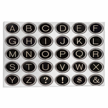 Vintage Typewriter Key Alphabet Rugs 42388264