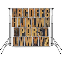 Vintage Wood Type Alphabet Backdrops 55992945