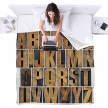 Vintage Wood Type Alphabet Blankets 55992945