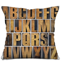 Vintage Wood Type Alphabet Pillows 55992945