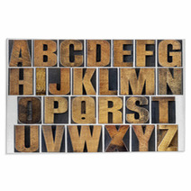 Vintage Wood Type Alphabet Rugs 55992945