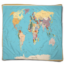 VINTAGE WORLD MAP Blankets 91594671