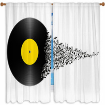 Vinyl_Musique Window Curtains 35775070