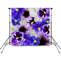 Violet And Blue Variegated Floral Ornament Backdrops 68083509