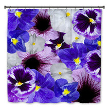 Violet And Blue Variegated Floral Ornament Bath Decor 68083509