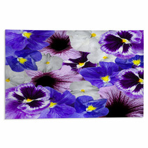 Violet And Blue Variegated Floral Ornament Rugs 68083509