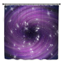 Violet Cosmic Whirl Background With Stars Bath Decor 47712084