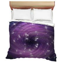 Violet Cosmic Whirl Background With Stars Bedding 47712084