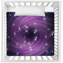 Violet Cosmic Whirl Background With Stars Nursery Decor 47712084