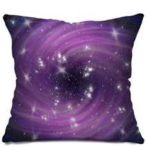Violet Cosmic Whirl Background With Stars Pillows 47712084