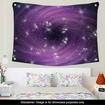 Violet Cosmic Whirl Background With Stars Wall Art 47712084