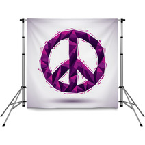 Violet Peace Geometric Icon, 3d Modern Style Backdrops 68132488