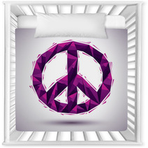 Violet Peace Geometric Icon, 3d Modern Style Nursery Decor 68132488