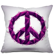 Violet Peace Geometric Icon, 3d Modern Style Pillows 68132488