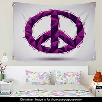 Violet Peace Geometric Icon, 3d Modern Style Wall Art 68132488