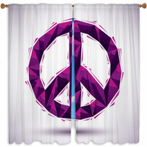 Violet Peace Geometric Icon, 3d Modern Style Window Curtains 68132488