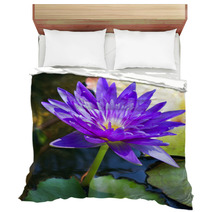 Violet Water Lily Lotus Flowers In The Pool Bedding 59383512