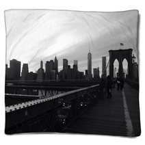 Vista De Manhattan Desde El Puente De Brooklyn New York Blankets 63285570