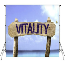 Vitality Sign With A Beach On Background Backdrops 73740808