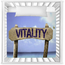 Vitality Sign With A Beach On Background Nursery Decor 73740808
