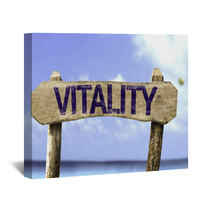Vitality Sign With A Beach On Background Wall Art 73740808