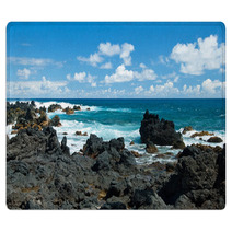 Volcano Rocks On Beach At Hana On Maui Hawaii Rugs 65048637