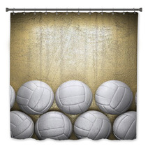 Volleyball Ball And Golden Wall Background Bath Decor 53344204